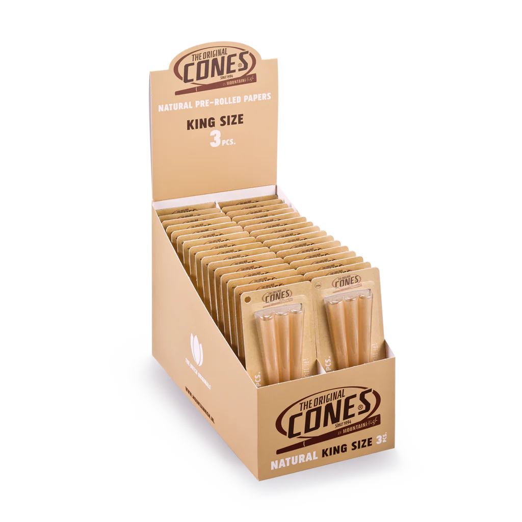 The Original Pre-Rolled Cones Unbleached King Size 3 Stk (50stk/display)