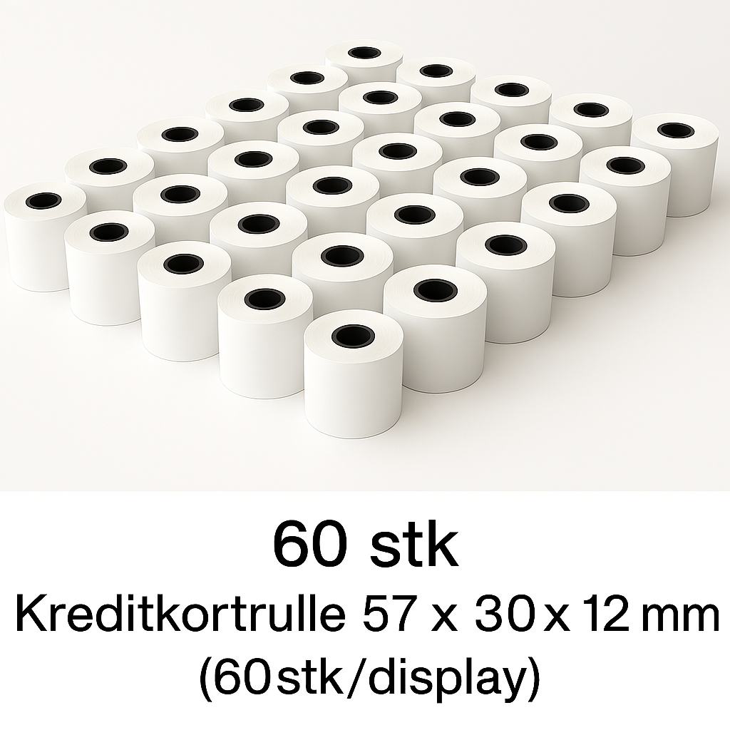 Credit card roll 57 x 30 x 12 mm (60 pcs/display)