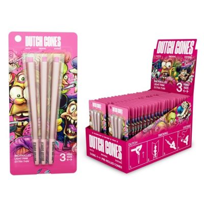 Dutch Cones | 3x Pink Kingsize Pre-Rolled Cones (32 pcs/display)